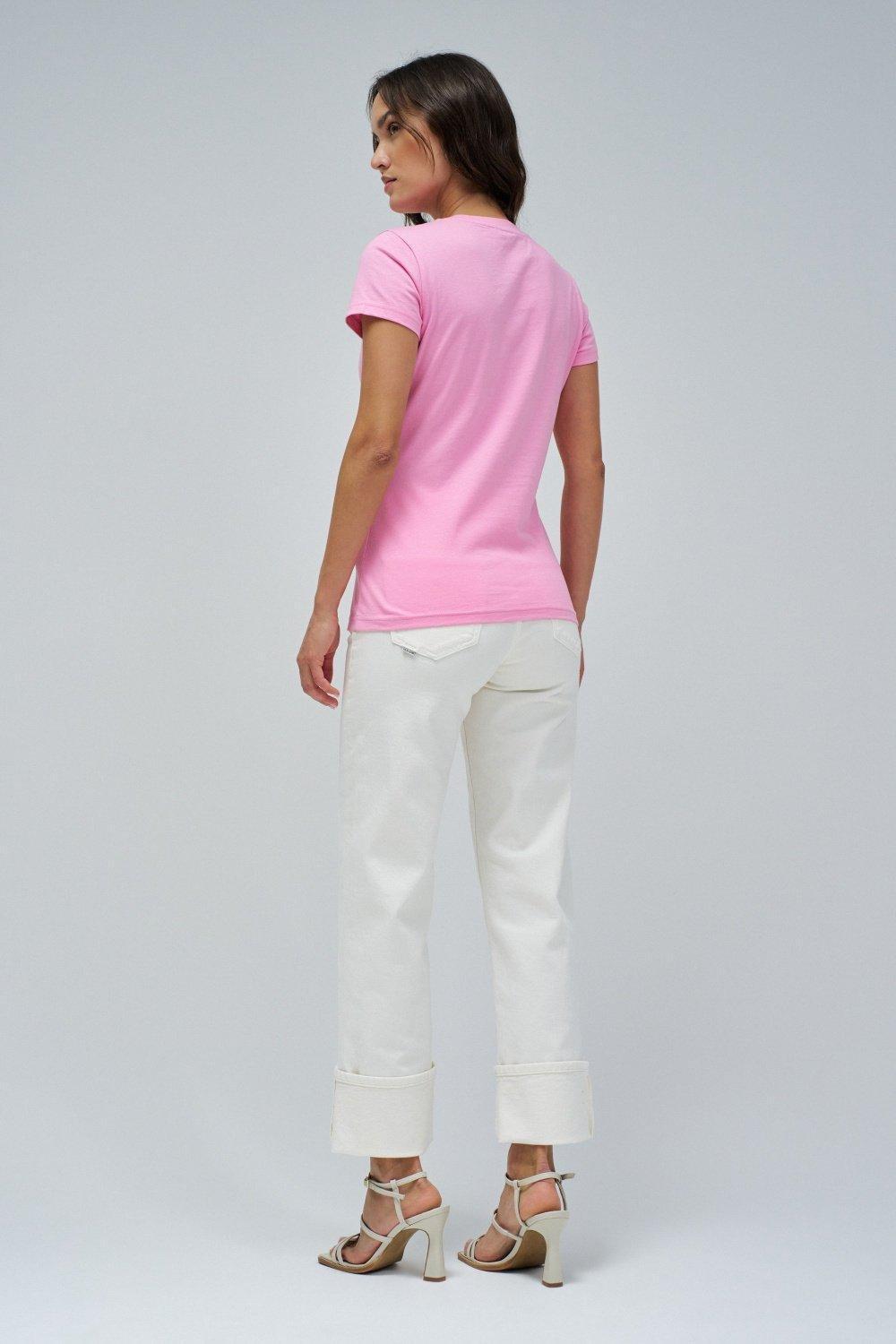 T-Shirt With Branding&nbsp;, Pink, large image number 3