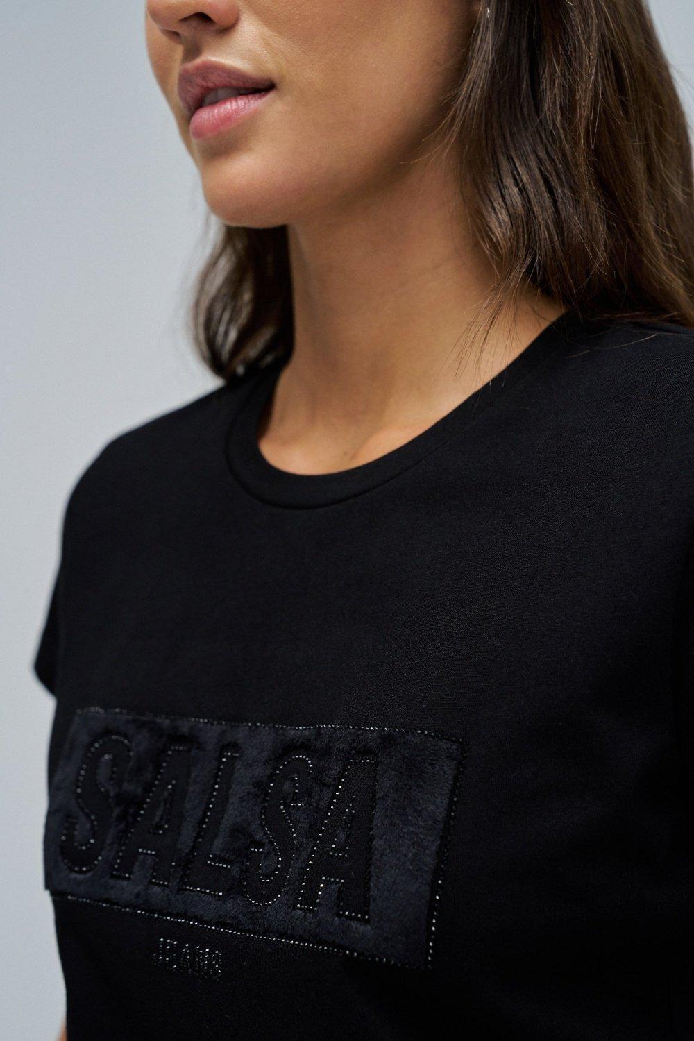 T-Shirt With Branding&nbsp;, Black, large image number 4