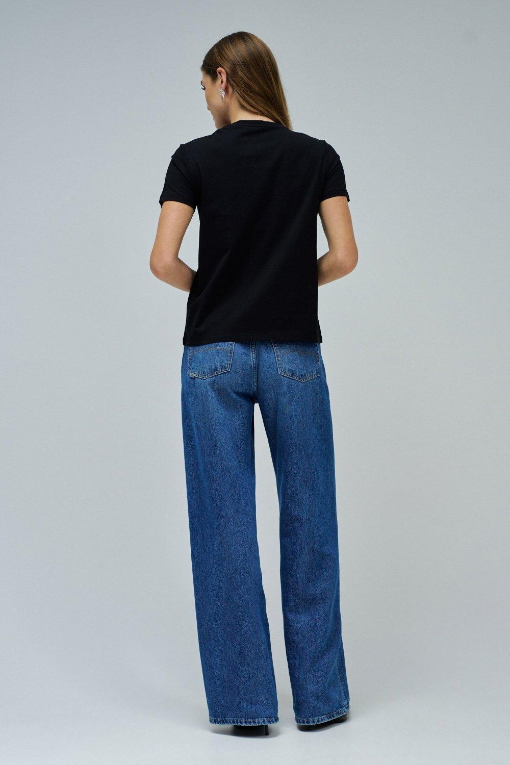 Flower Beads And Sequins T-Shirt&nbsp;, Black, large image number 3