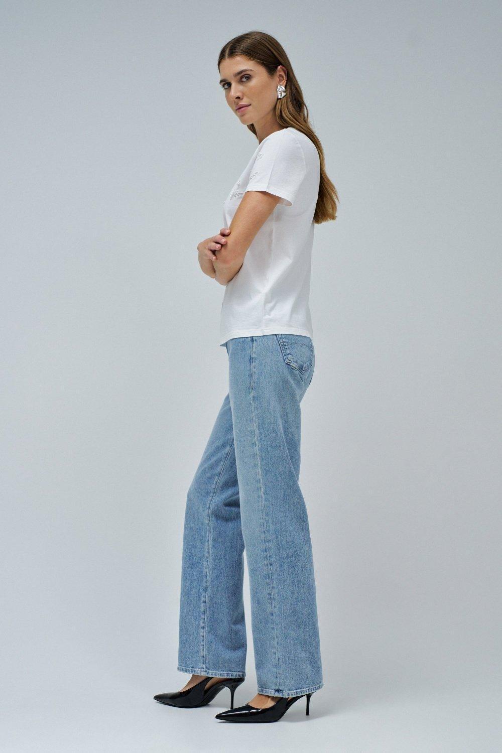 Flower Beads And Sequins T-Shirt&nbsp;, Pearl, large image number 2