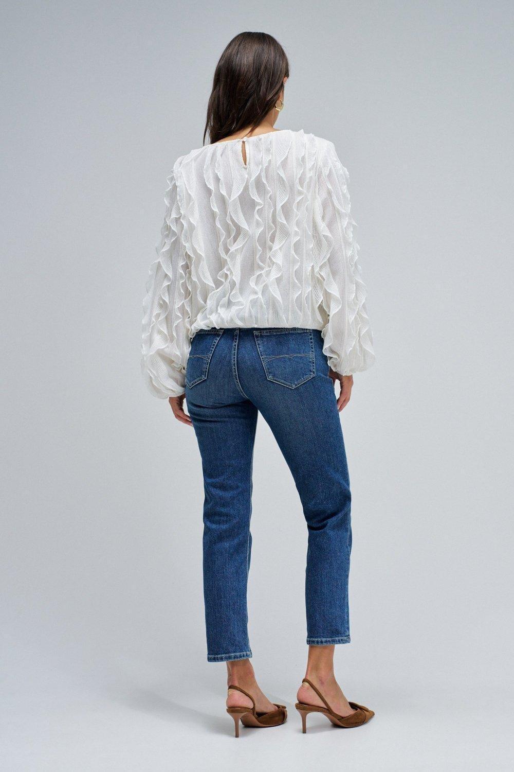 Ruffled Blouse, Pearl, large image number 3