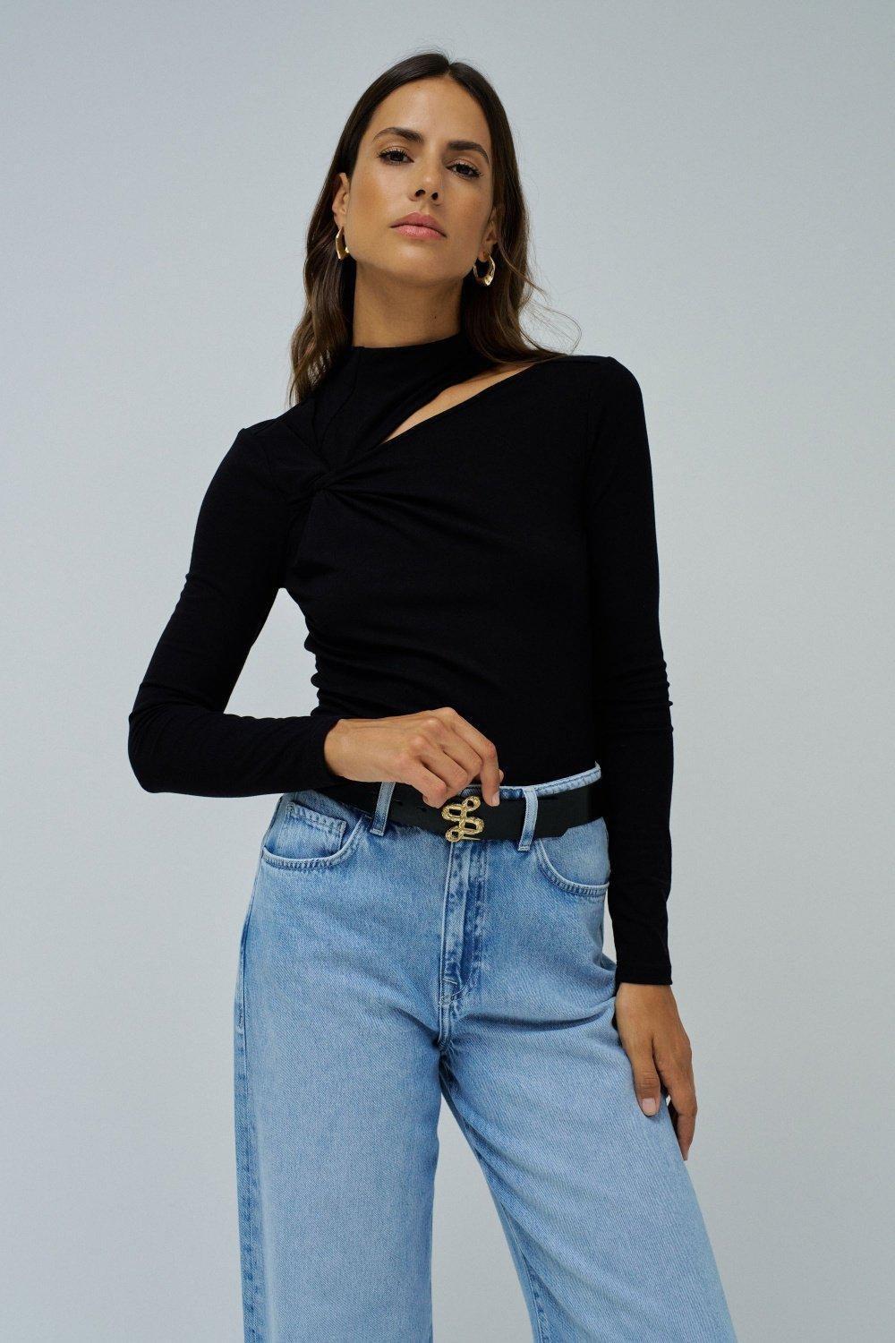 Turtleneck Sweater , Black, medium