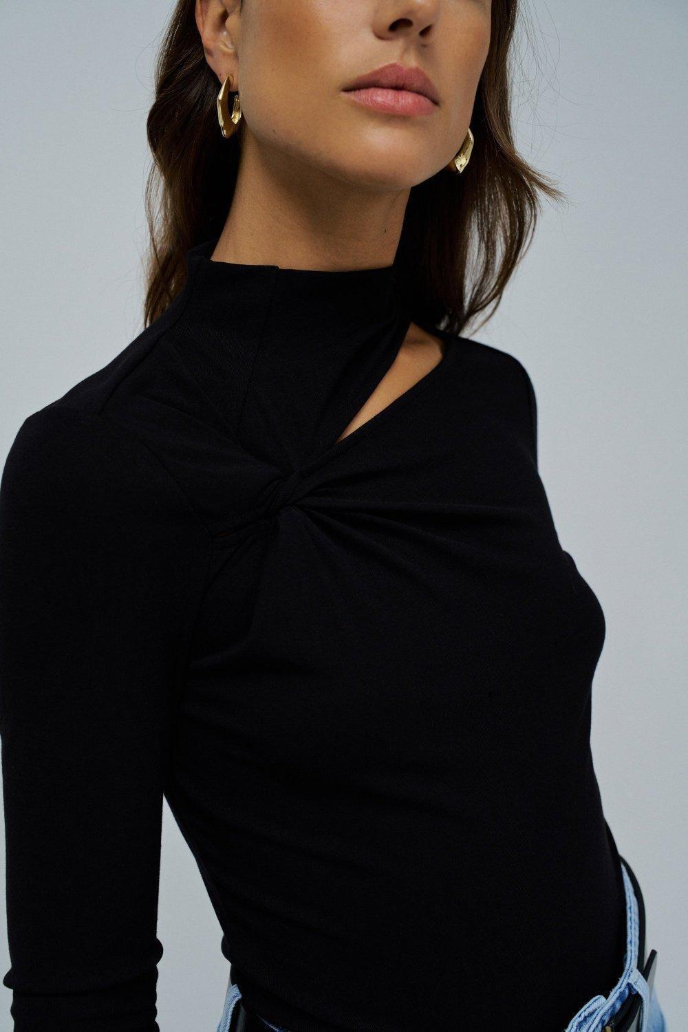 Turtleneck Sweater , Black, large image number 4