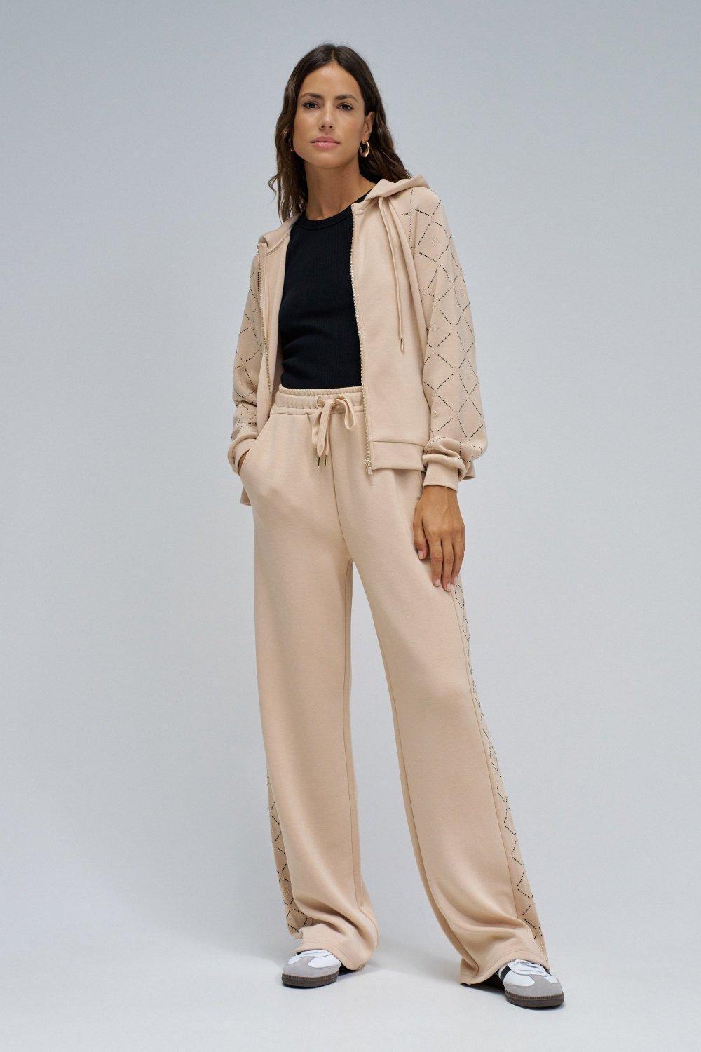 Hoodie With Zip, Beige, large image number 1