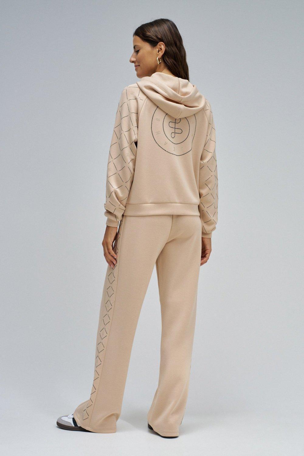 Hoodie With Zip, Beige, large image number 3