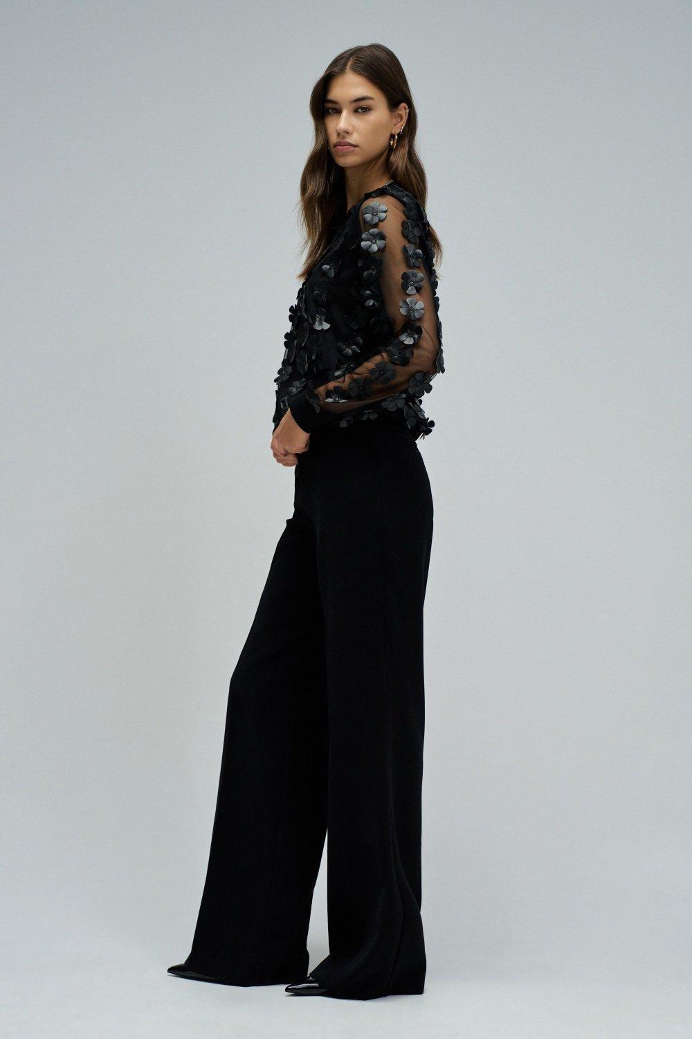Sweater With Three-Dimensional Effect, Black, medium