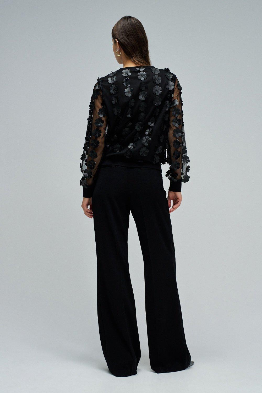 Sweater With Three-Dimensional Effect, Black, large image number 3