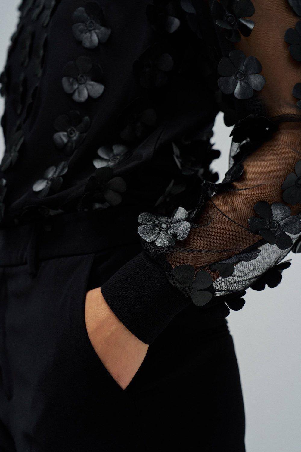 Sweater With Three-Dimensional Effect, Black, large image number 4