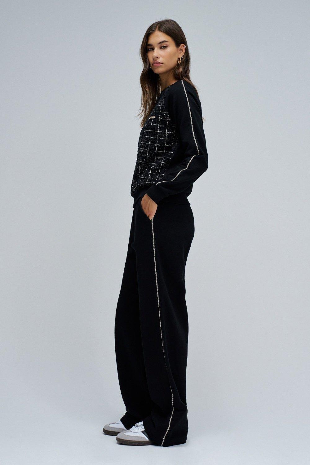 Sweatshirt In Tweed, Black, medium