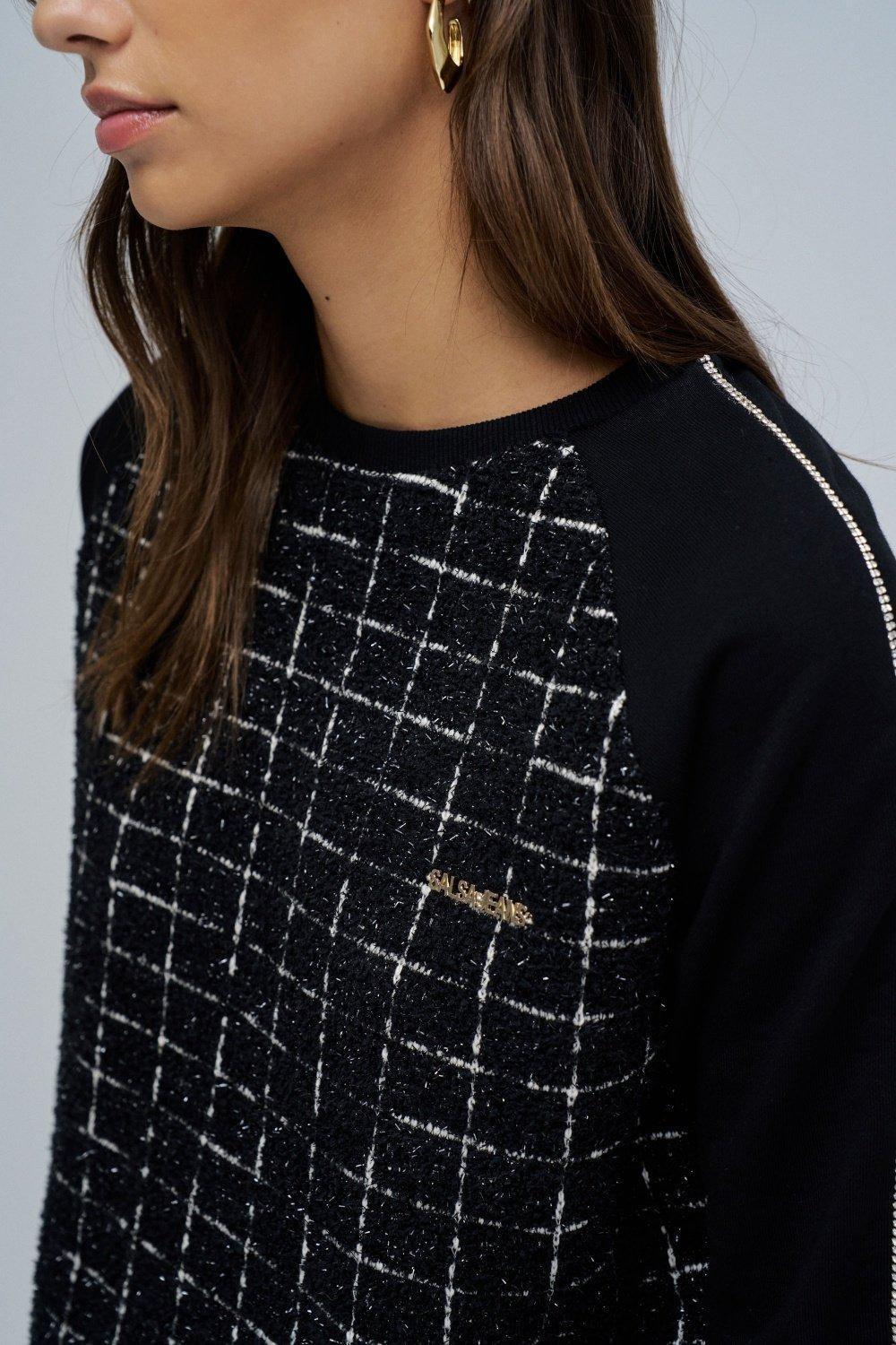 Sweatshirt In Tweed, Black, large image number 4