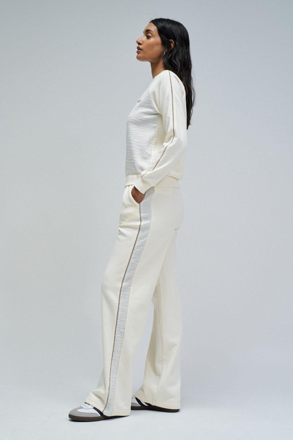 Sweatshirt In Tweed, Pearl, medium