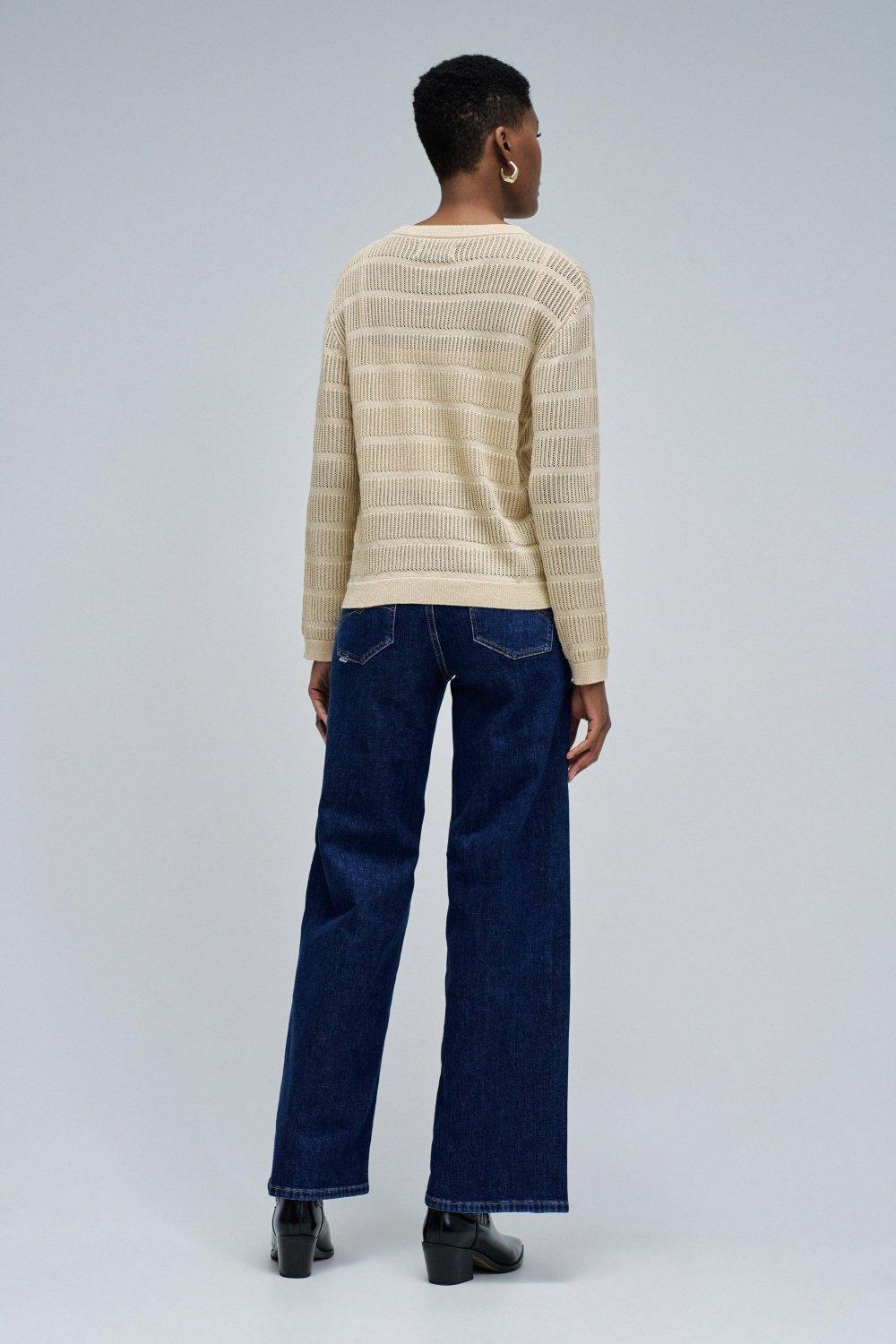 MEDIUM PEARL V1 KNIT SWEATER WITH SHINE, , large image number 3