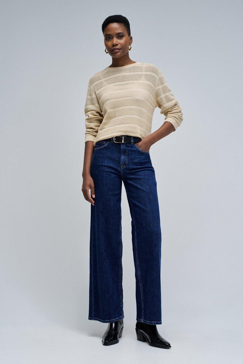 Knit Sweater With Shine, Gold, large image number 1