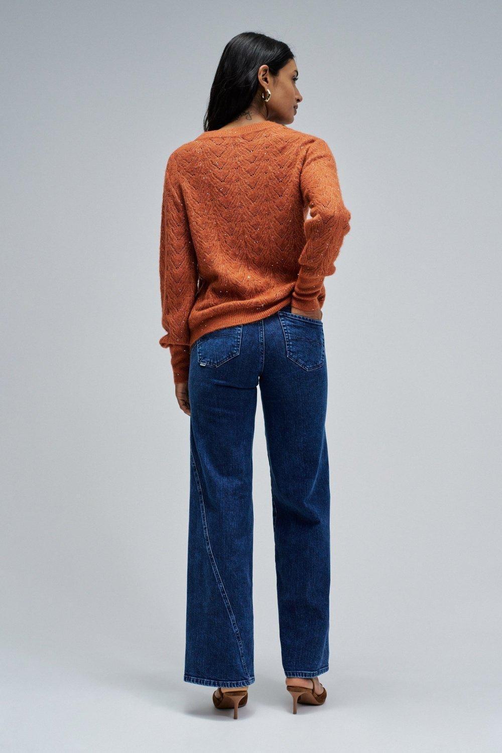 Wool And Mohair Jumper, Orange, large image number 3