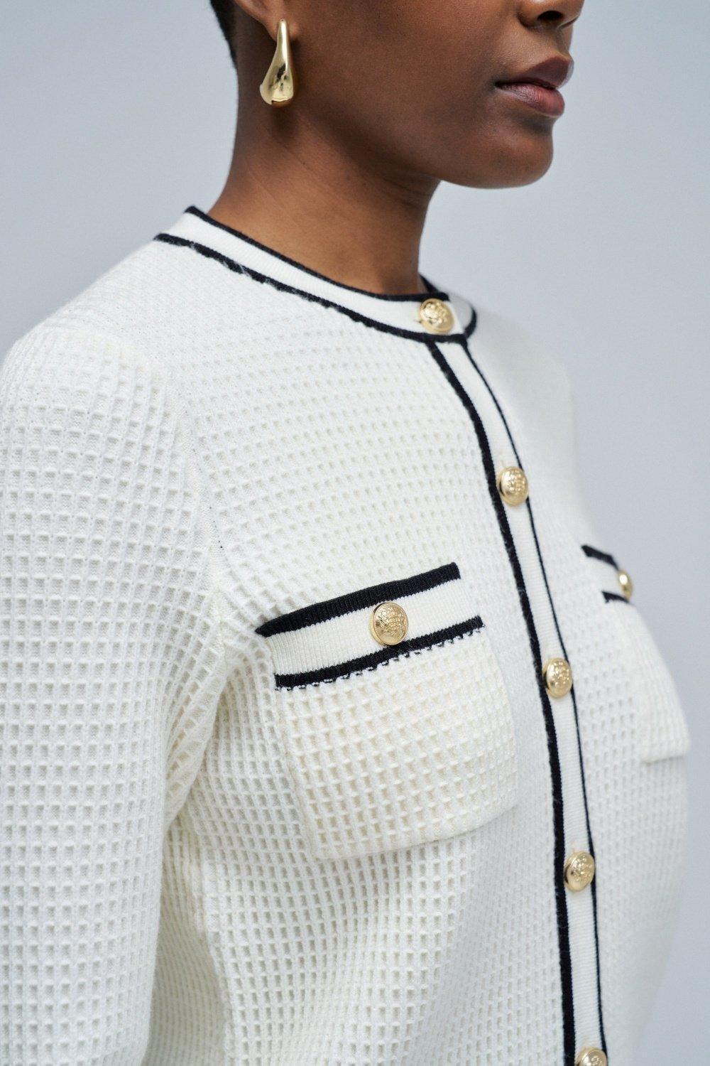 Cardigan With Golden Buttons, Pearl, large image number 4