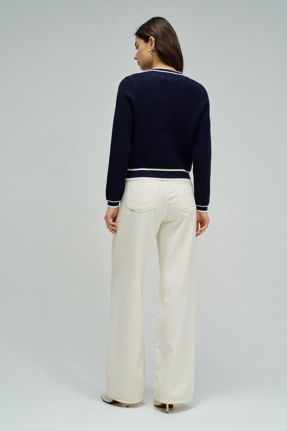 Cardigan With Golden Buttons, Blue, large image number 3