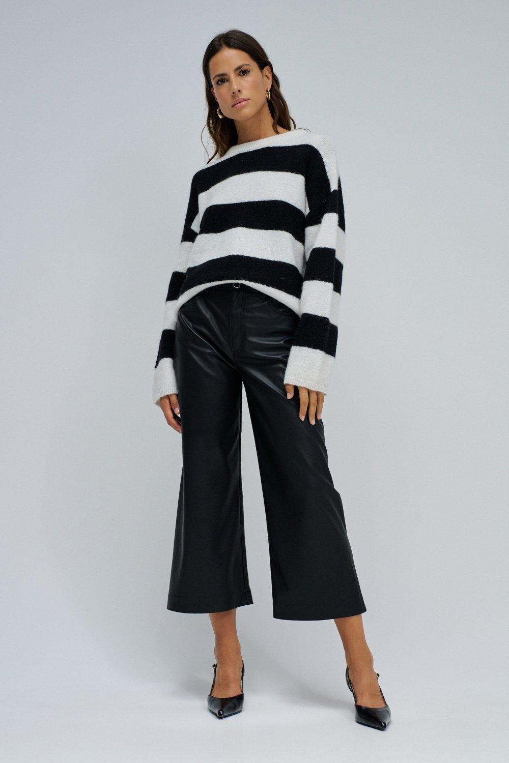 Wool And Mohair Striped Jumper, Black, medium