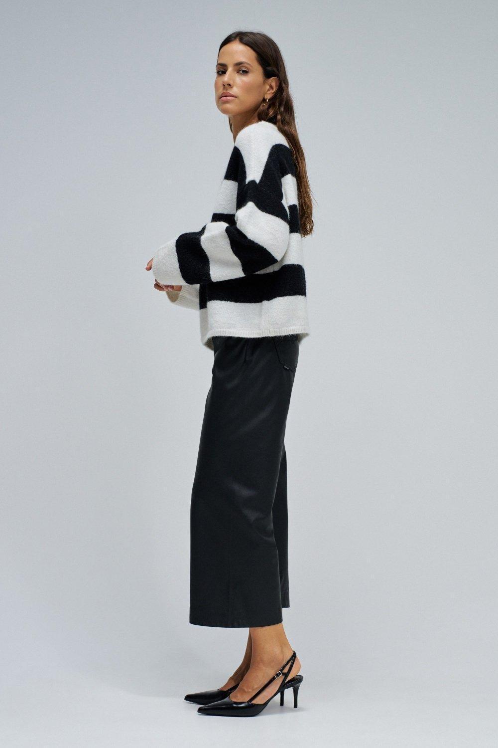 Wool And Mohair Striped Jumper, Black, medium