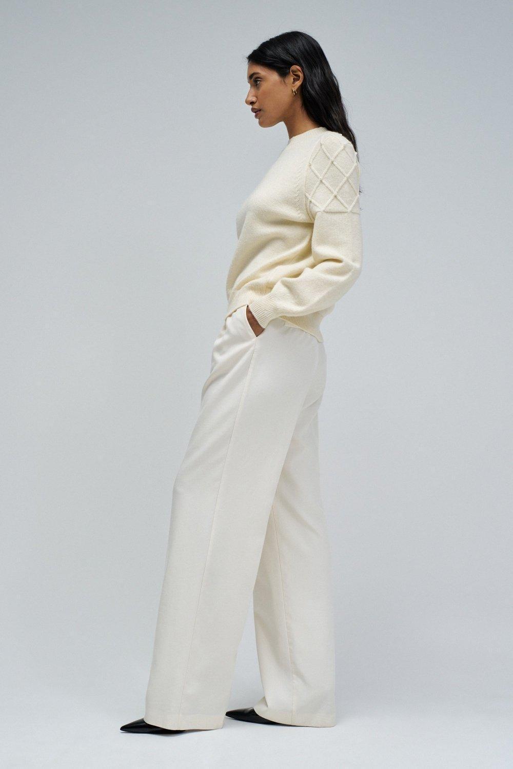 Knit Sweater With S, Pearl, large image number 2