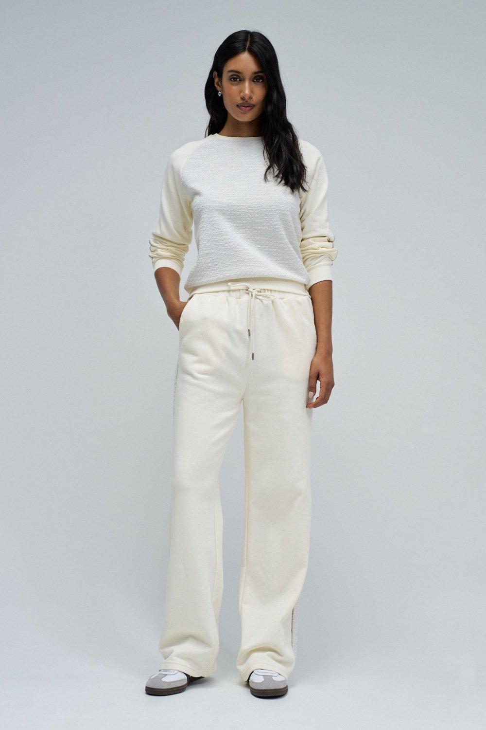 Joggers With Straight Leg Trousers, Pearl, medium