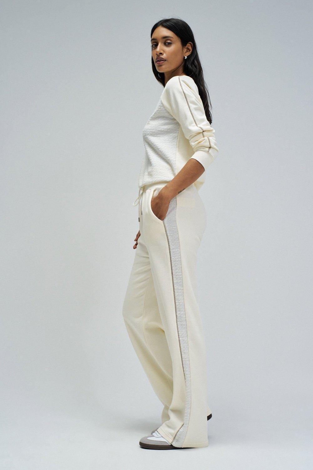 Joggers With Straight Leg Trousers, Pearl, medium