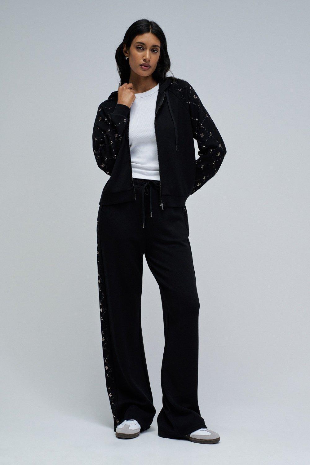 Joggers With Straight Leg Trousers, Black, medium