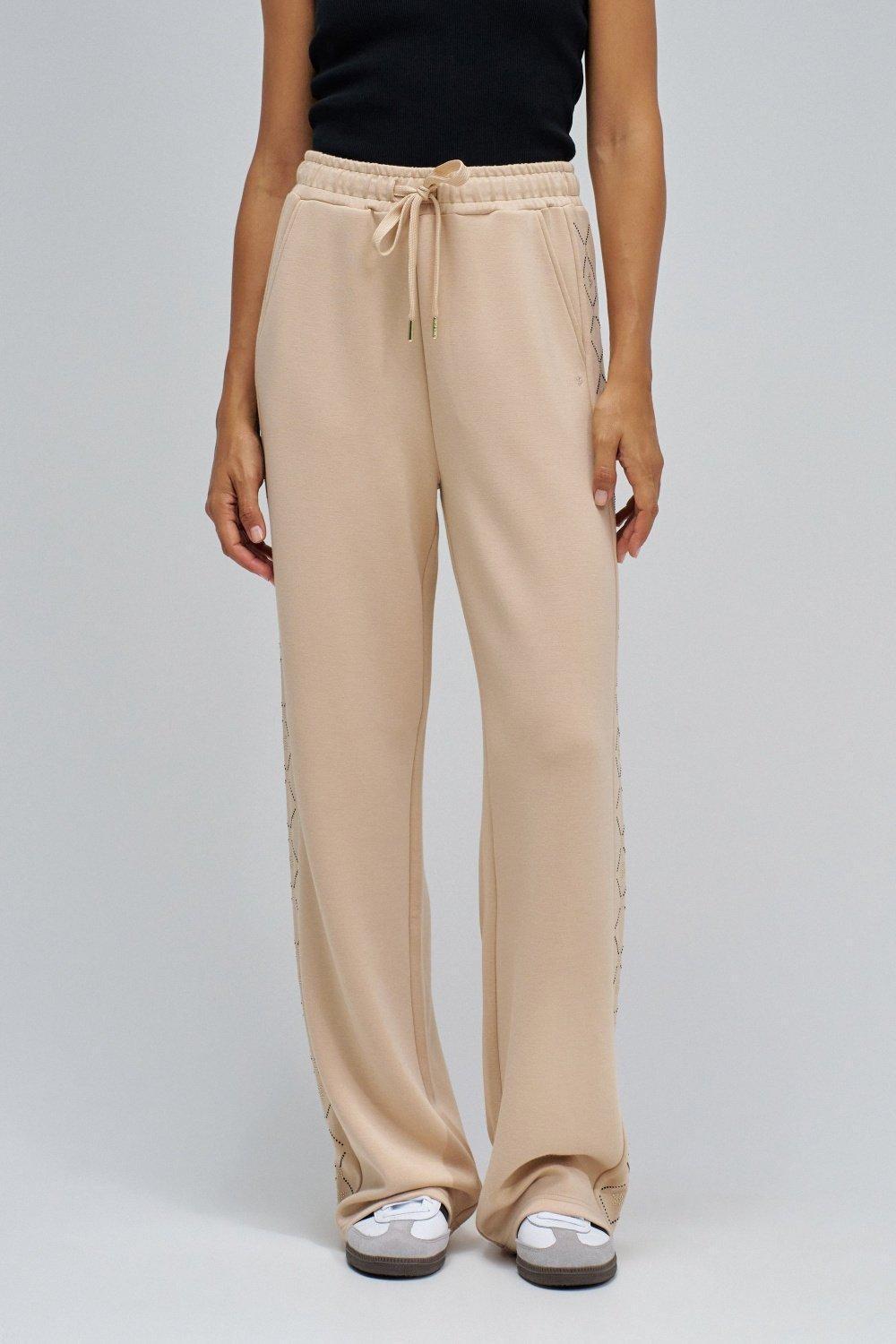 Joggers With Straight Leg Trousers, Beige, medium