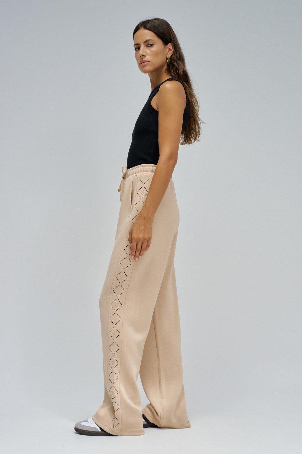 Joggers With Straight Leg Trousers, Beige, medium