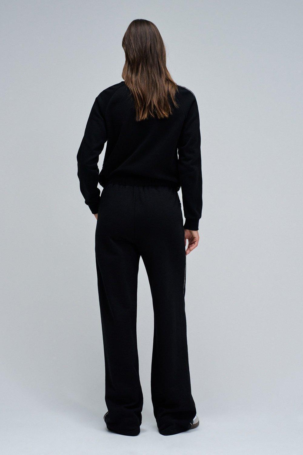 Joggers Trousers In Fabric, Black, large image number 3