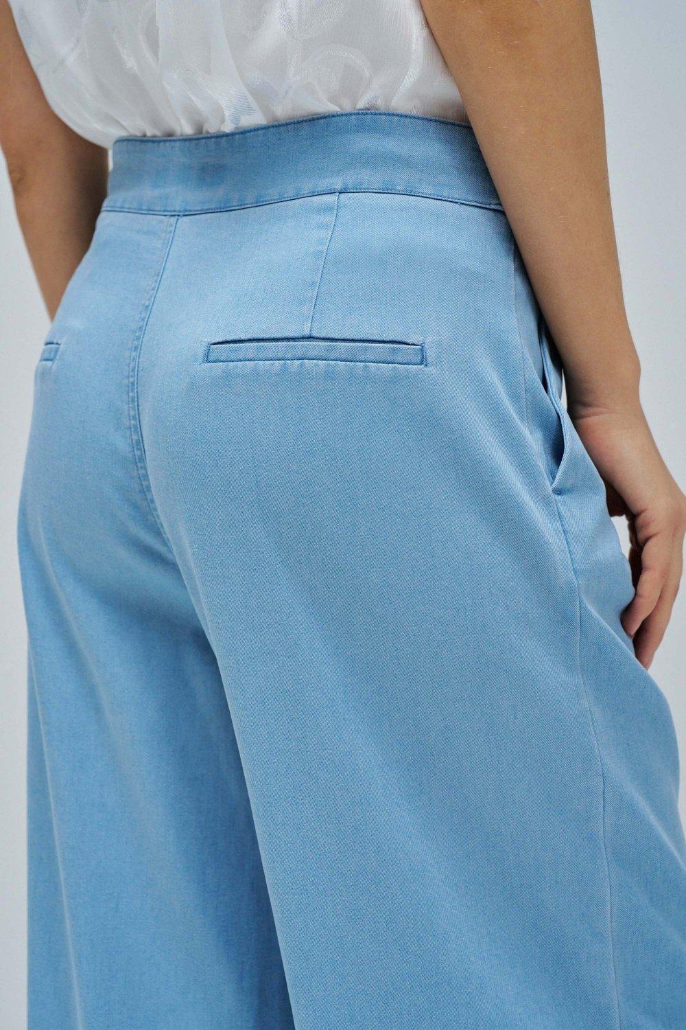 Light Denim Palazzo Trousers&nbsp;, Blue, large image number 4