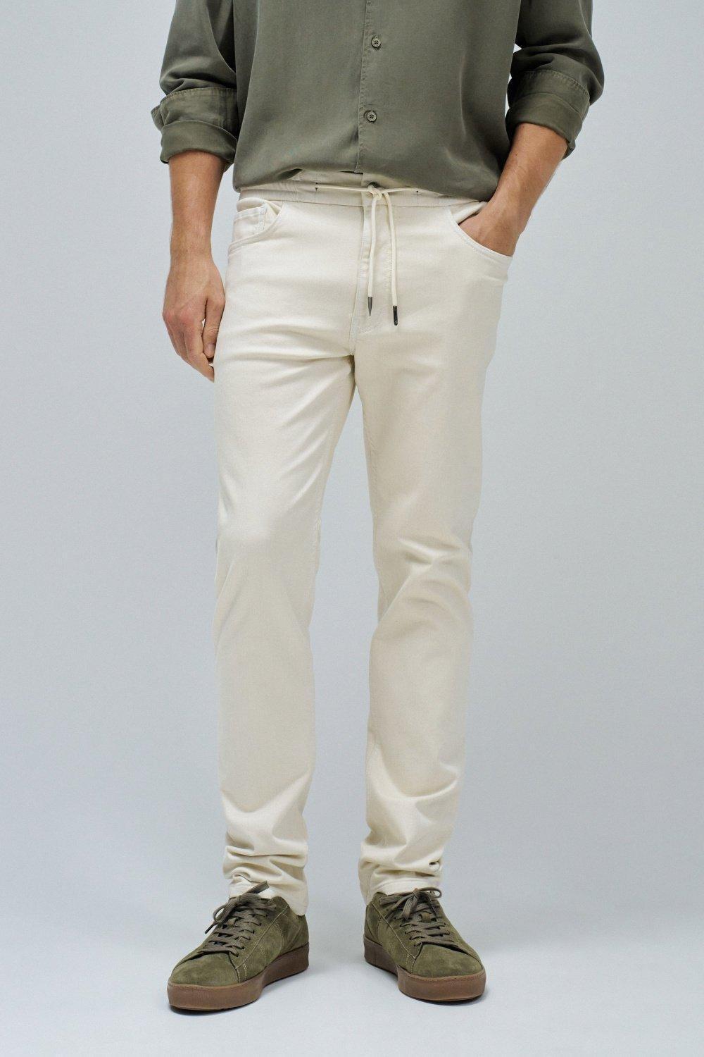 Beige Pants Joggers S-Activ, , medium