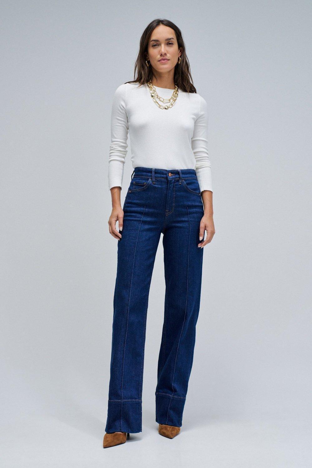 Faith Push In Straight Jeans, Dark Blue, large image number 1