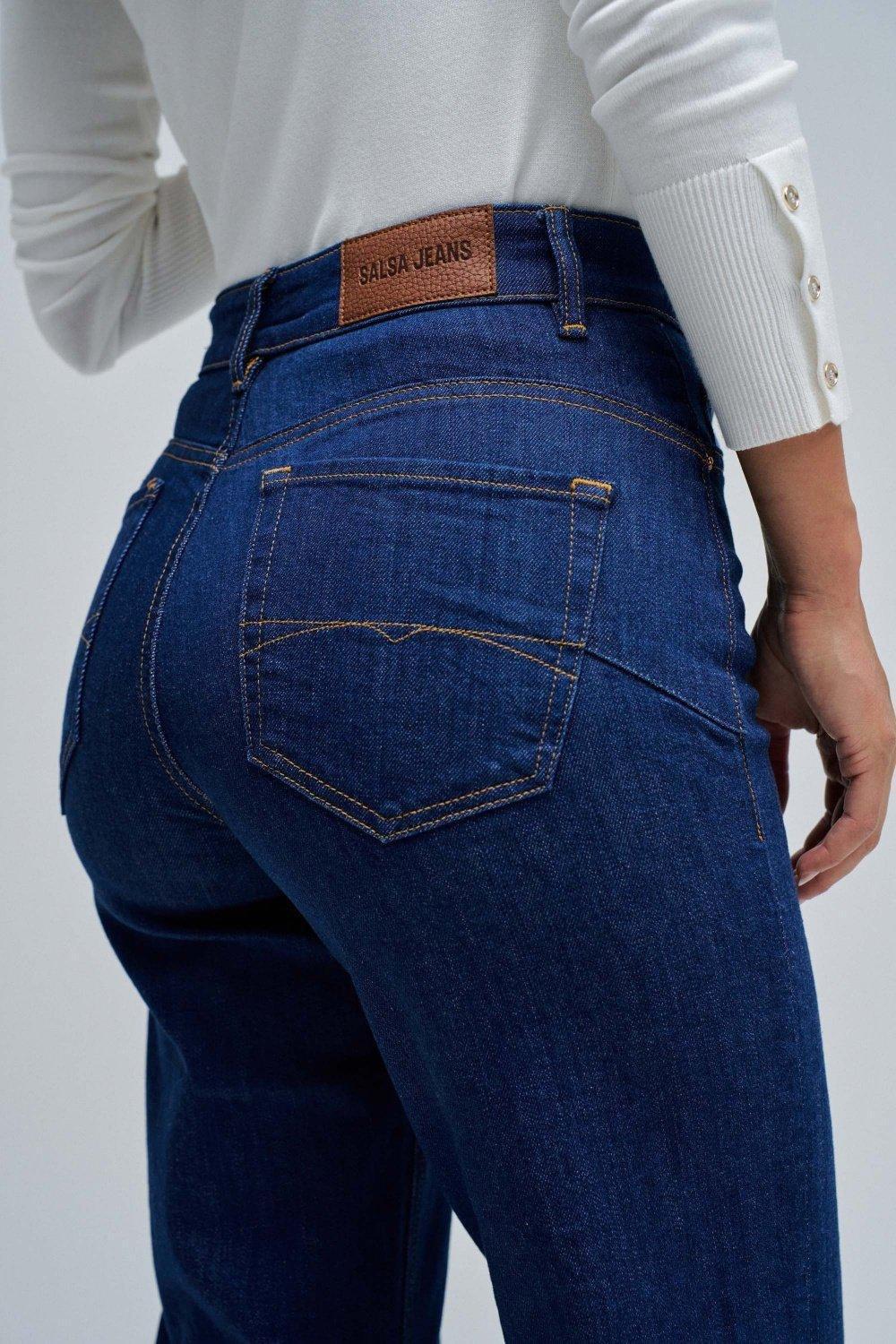 Faith Push In Straight Jeans, Dark Blue, large image number 4