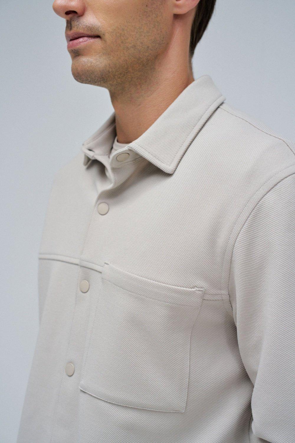 Regular Fit Overshirt, Cream, large image number 4