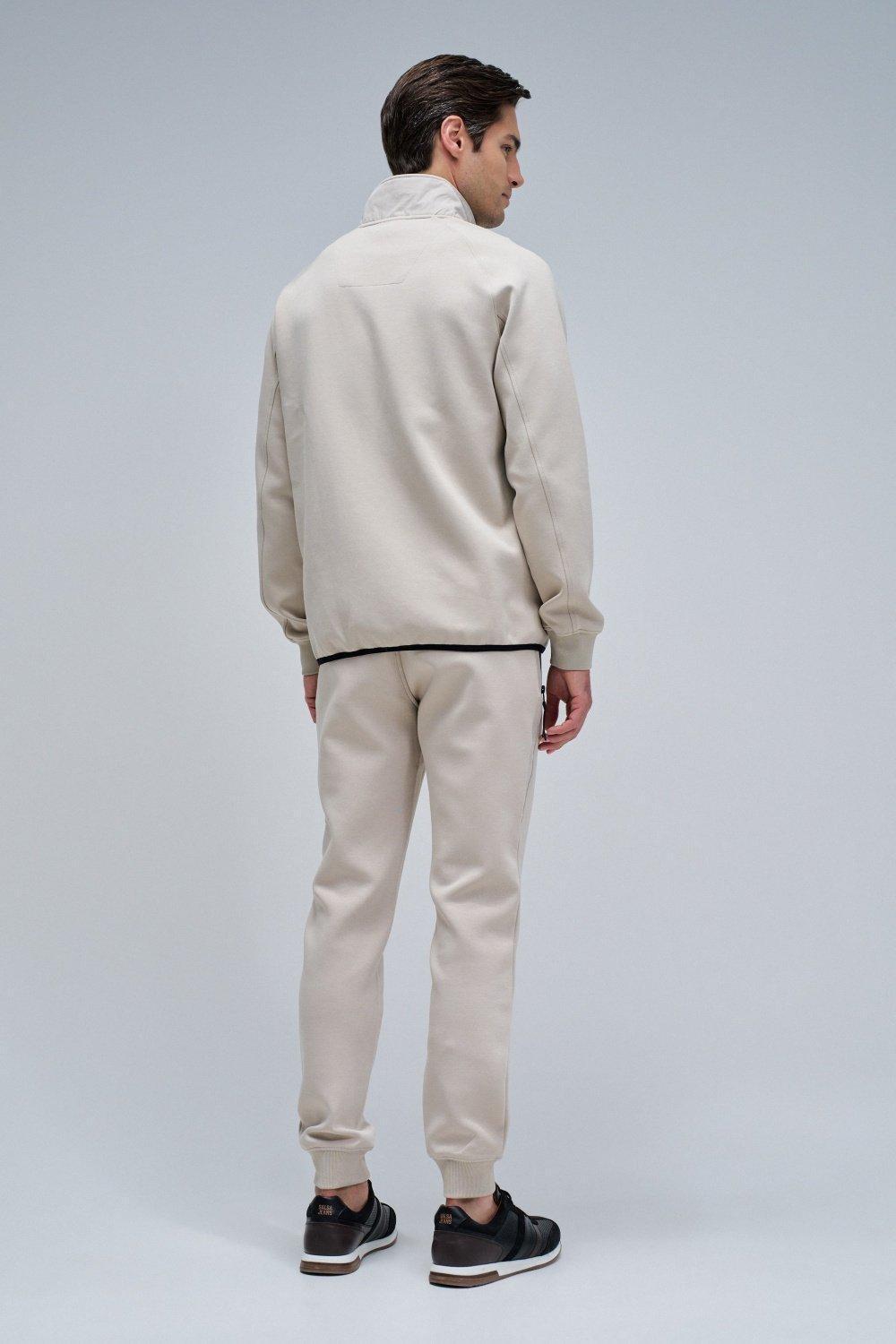 Padded Coat With Mixed Materials, Cream, large image number 3