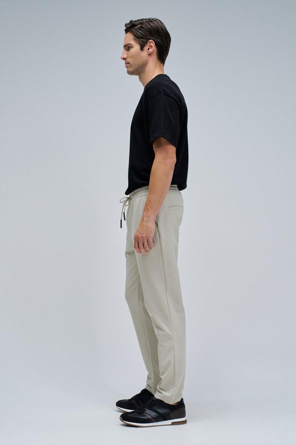Slim Fit Joggers Trousers In Fabric, Navy, large image number 2