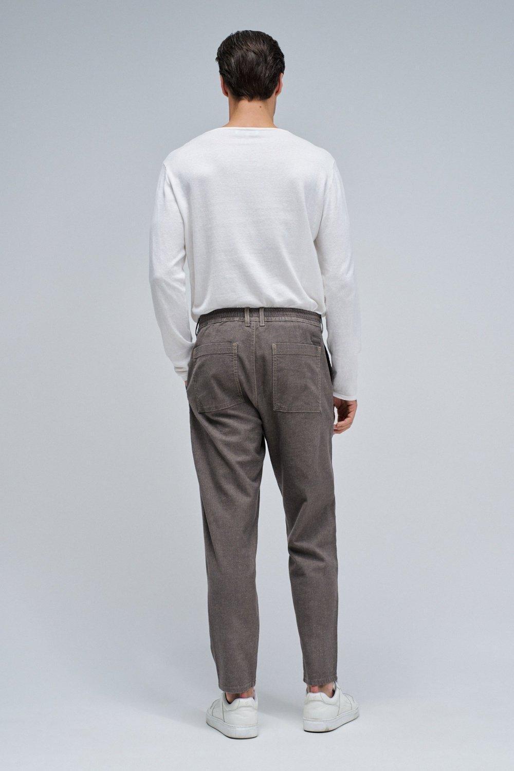 Brown Textured Jogger Pants, , large image number 3
