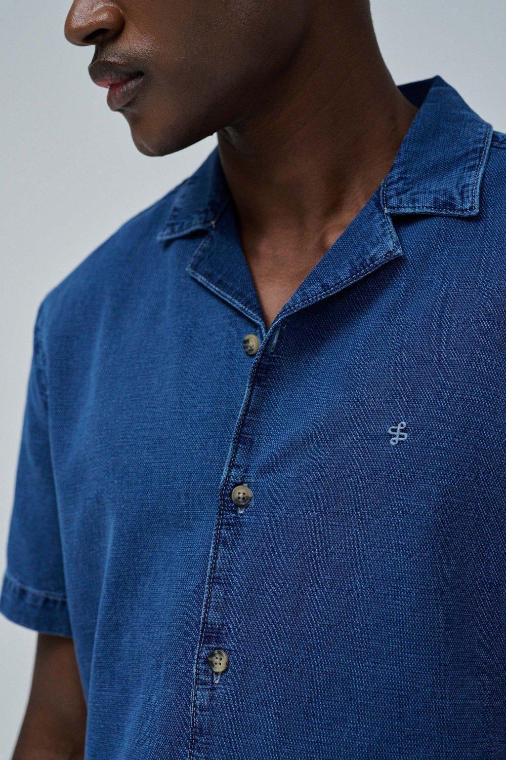 Blue Shirt With Linen Blend, , large image number 4