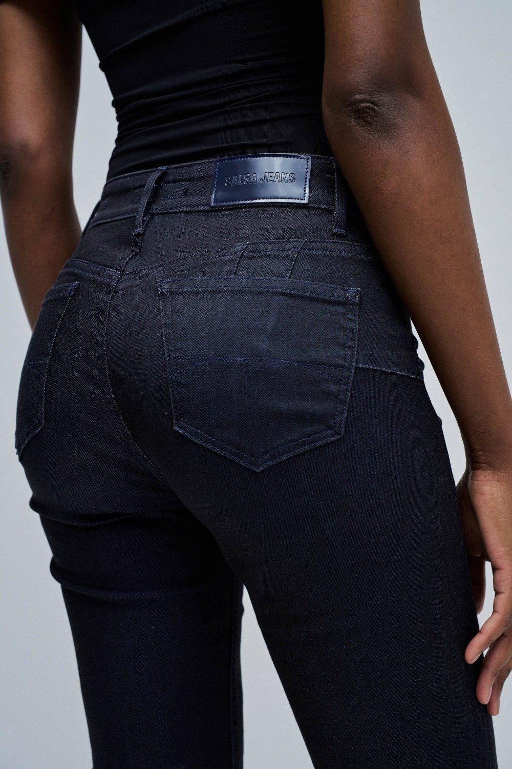 DARK BLUE DESTINY PUSH UP FLARE JEANS, , large image number 4