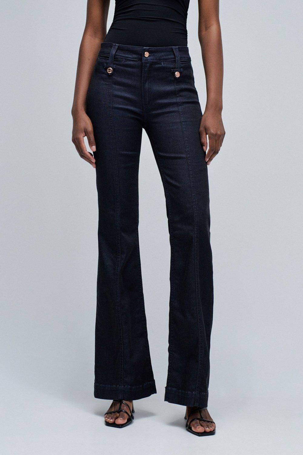 Destiny Push Up Flare Jeans, Dark Blue, medium