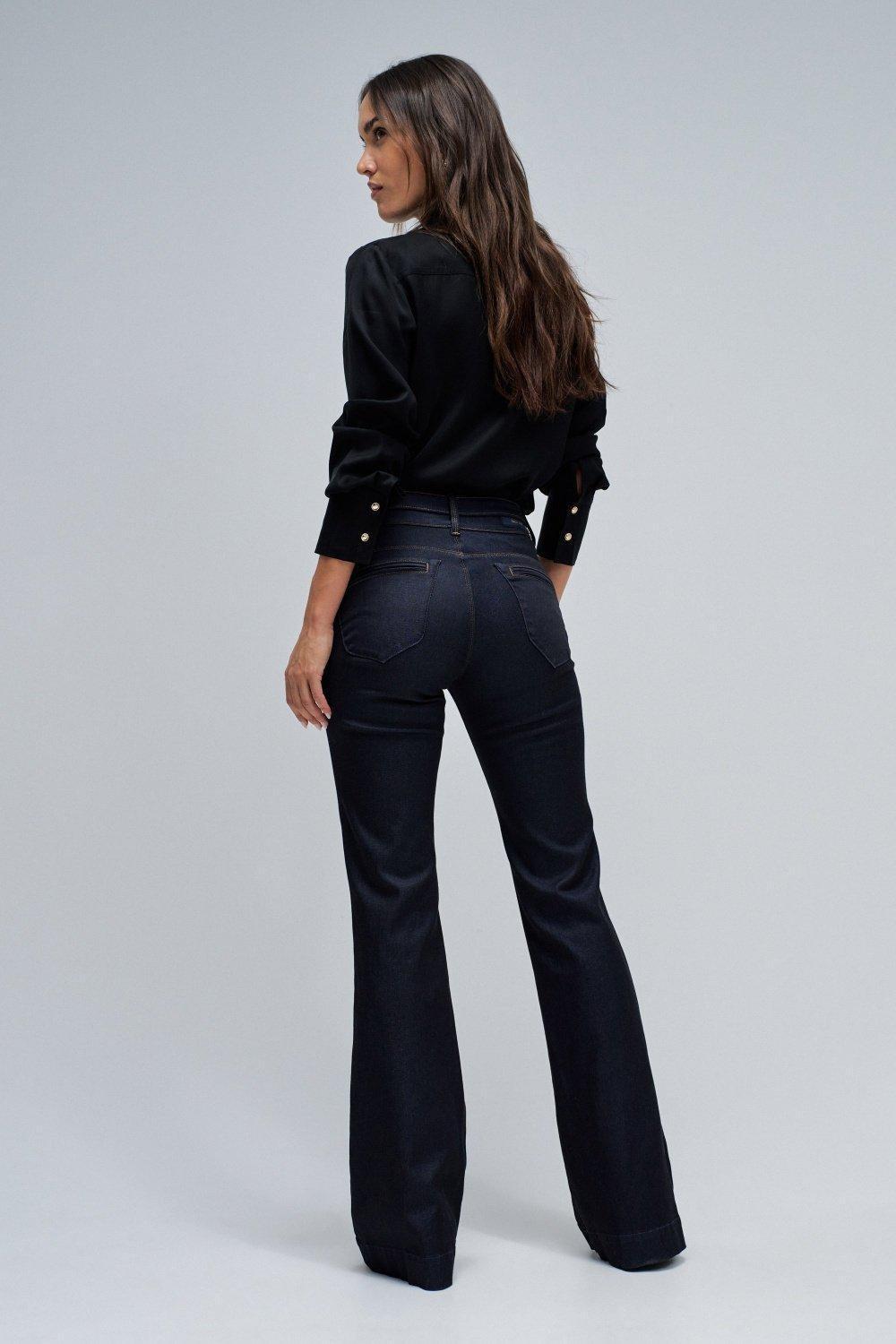 Nave Flared Belted Secret Chino, Dark Blue, large image number 3