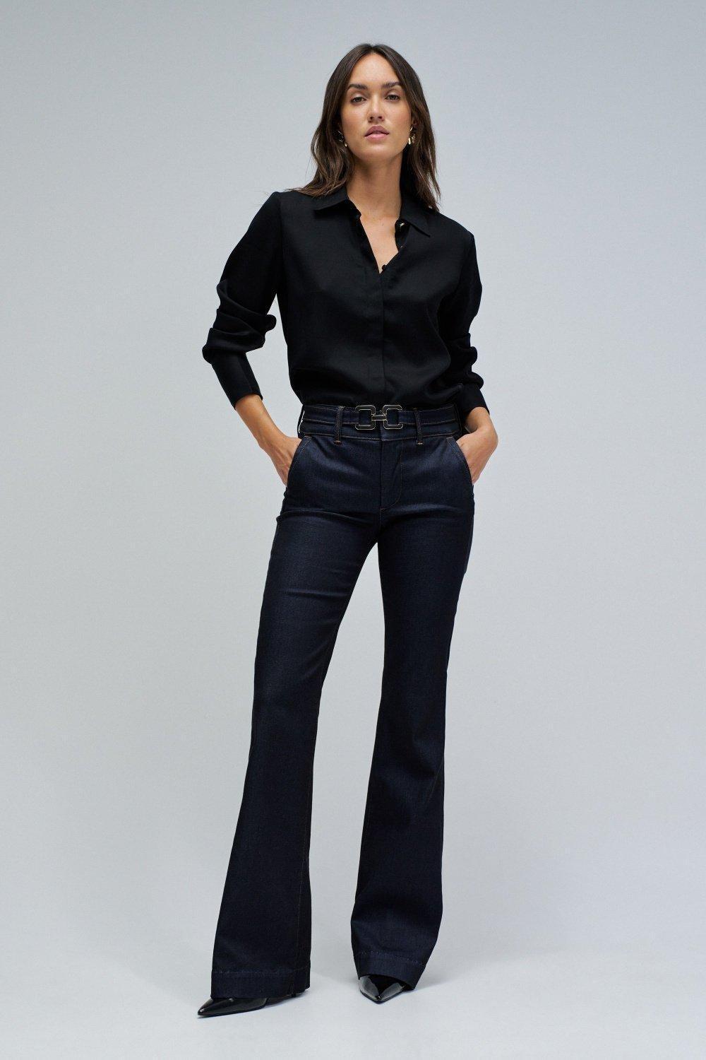 Secret Chino Push In Flare, Dark Blue, medium