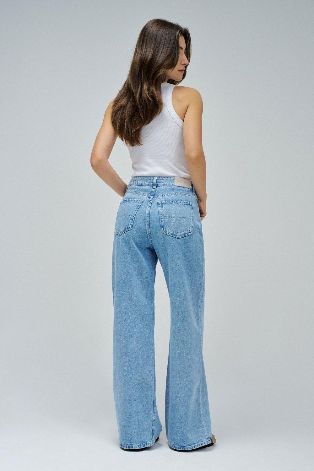 Blue Wide Leg Jeans, , large image number 3