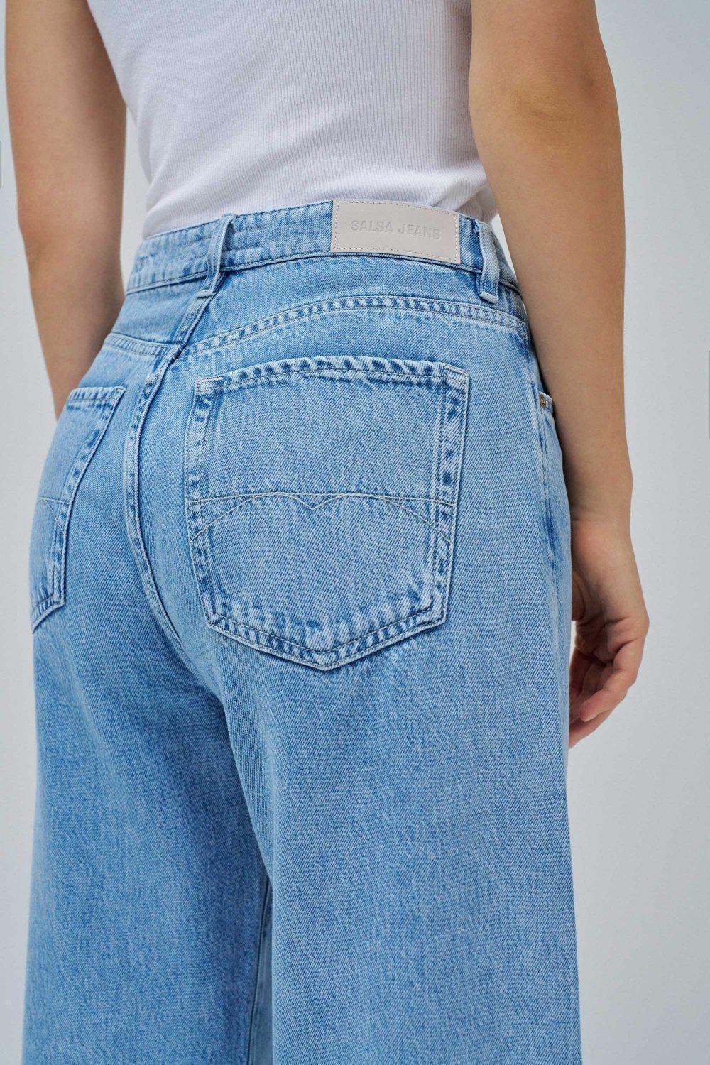 Blue Wide Leg Jeans, , large image number 4
