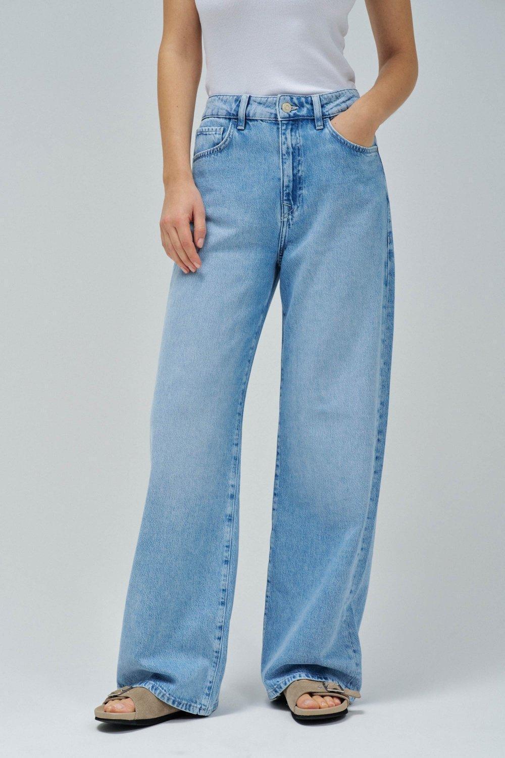 Wide Leg Jeans , Blue, medium