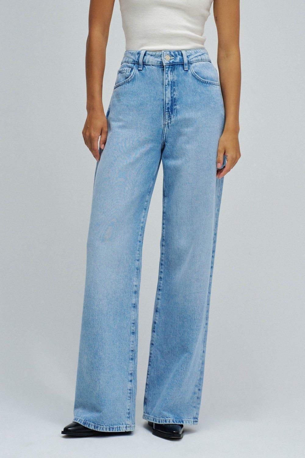 Wide Leg Jeans, Blue, medium
