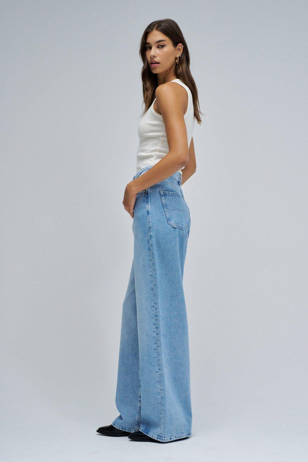 Wide Leg Jeans, Blue, medium