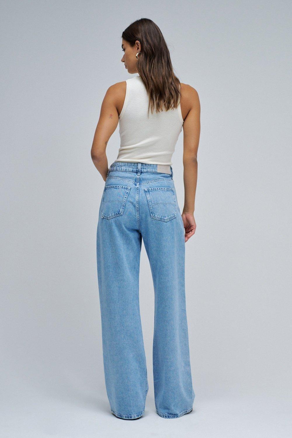 Wide Leg Jeans, Blue, large image number 3