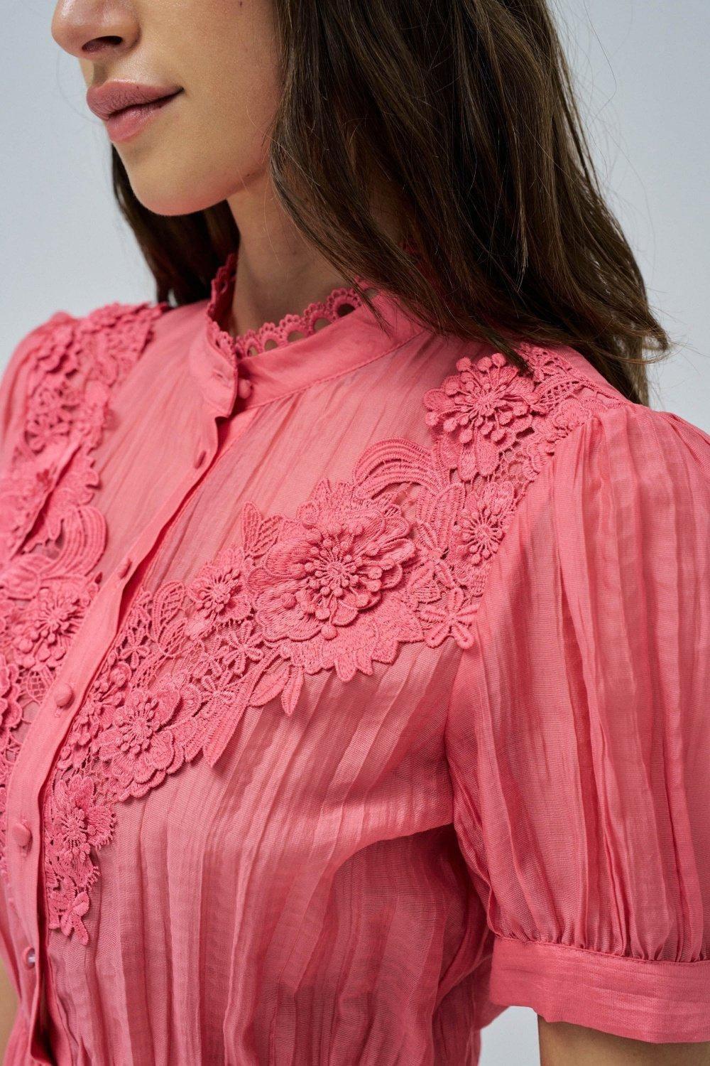 Short Shirt Dress, Pink, large image number 4