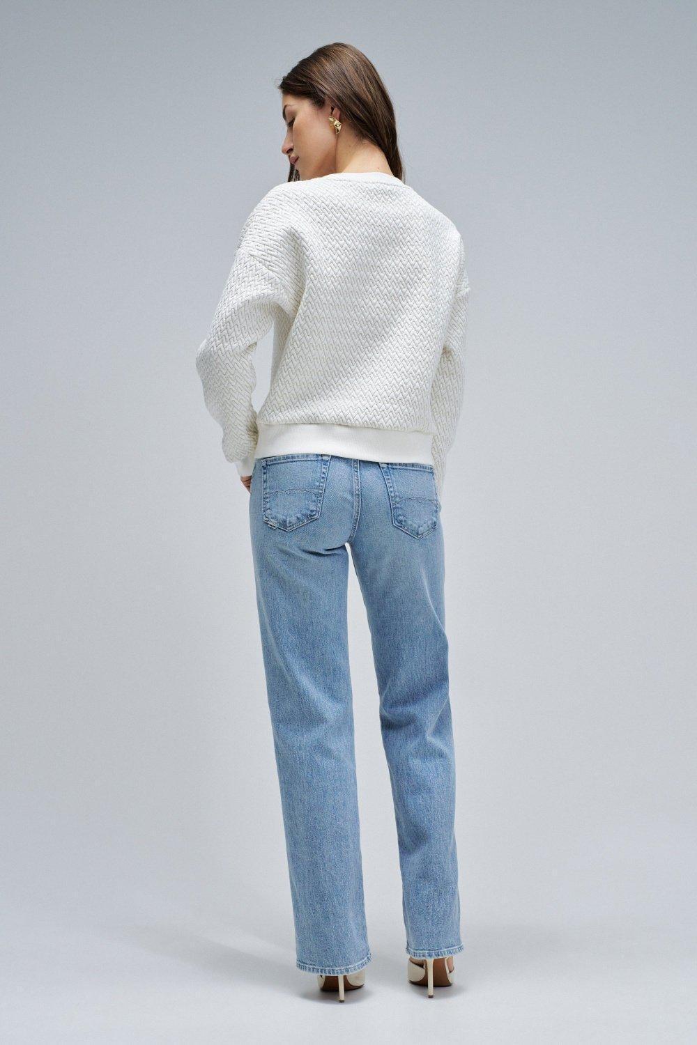 Sweatshirt With Jacquard, Pearl, large image number 3